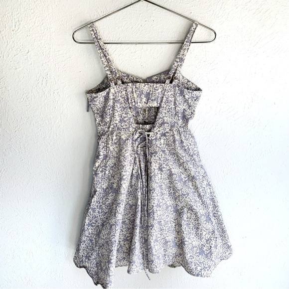 Anthropologie Leifsdottir Bustier Lace Up Floral Dress Sz 2 Cottagecore - Picture 4 of 6